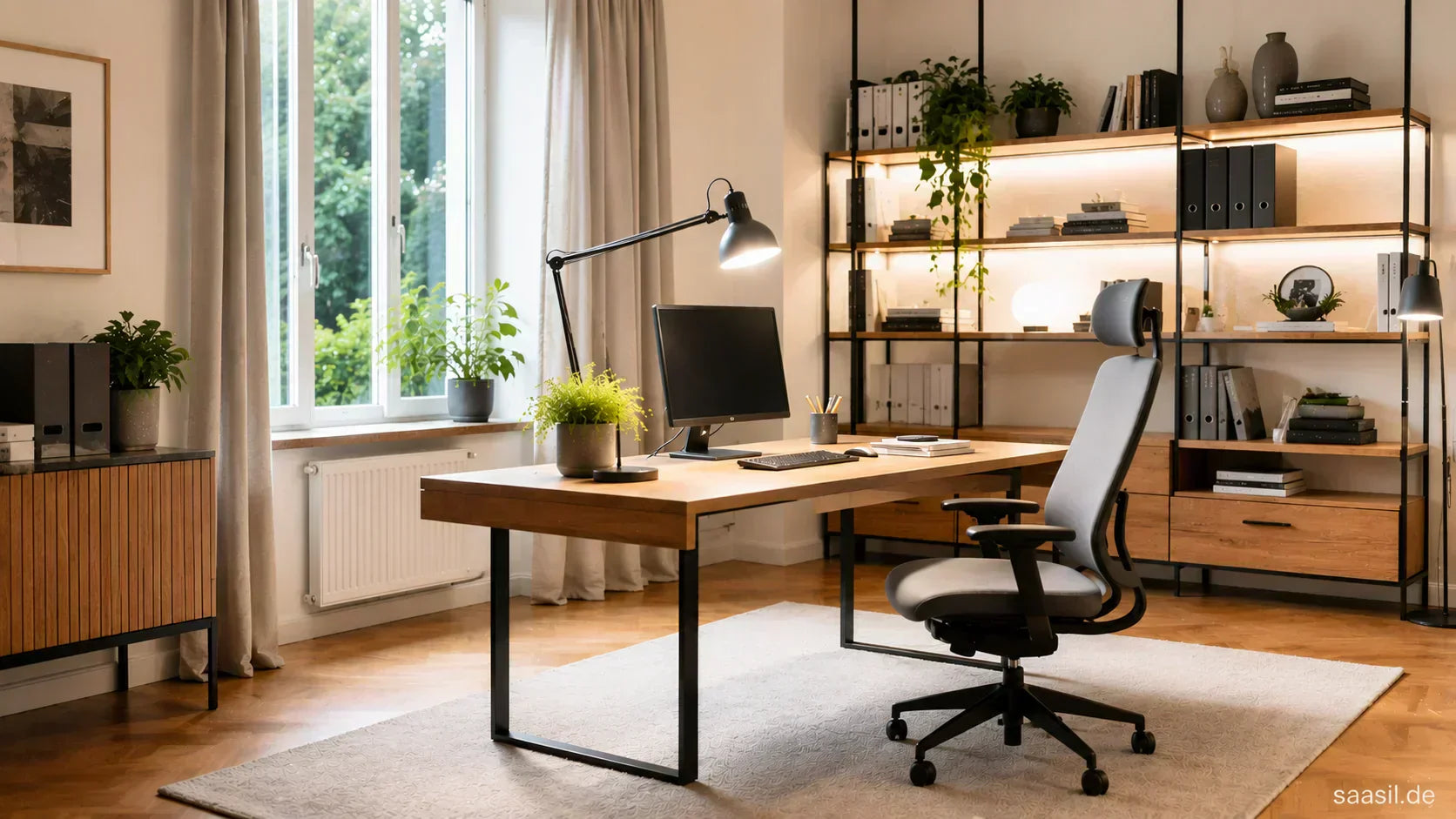 Arbeitszimmer richtig beleuchten – Schreibtischlampe und Tageslicht – Ratgeber von Saasil