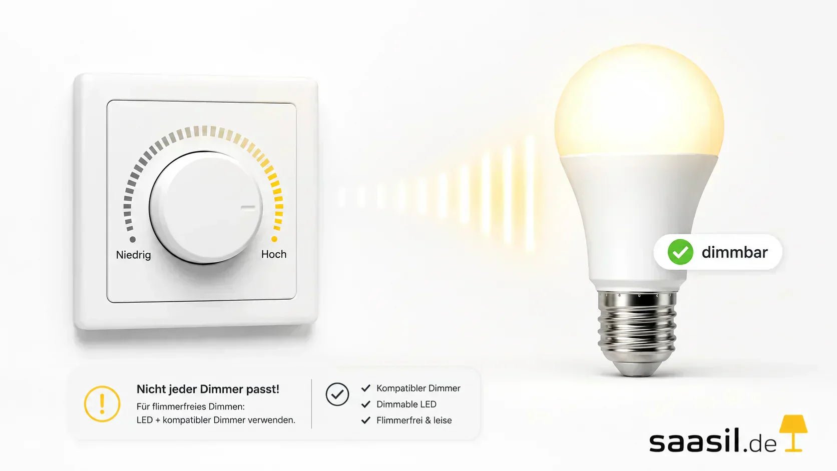 Dimmbare LED Leuchtmittel mit kompatiblem Dimmer – Ratgeber von Saasil