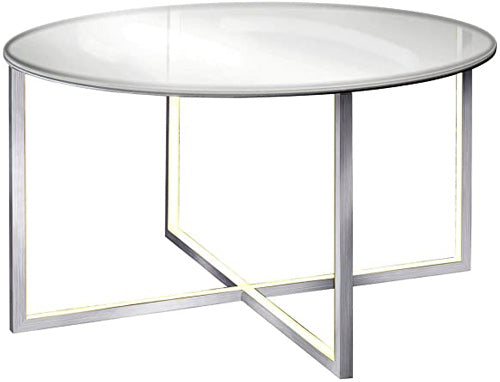 Beleuchteter LED Couchtisch Tavola mit Glasplatte rund 80cm