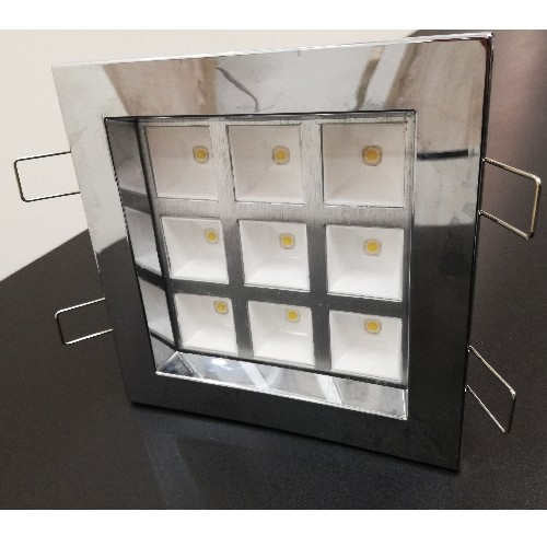 13W LED Downligt 230V dimmbar weiß eckig – Einbaustrahler IP20, dimmbar