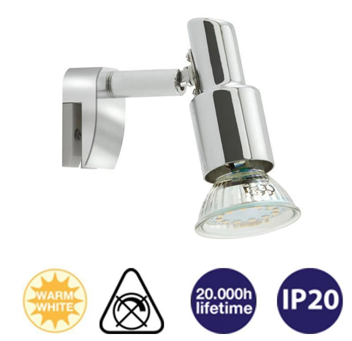 Bad Spiegelleuchte zum klemmen Chrom schwenkbar inkl GU10 LED
