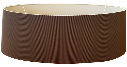 XXL Lampenschirm oval Plissee braun 90 cm für Hängelampe – Lampenschirm Stoff