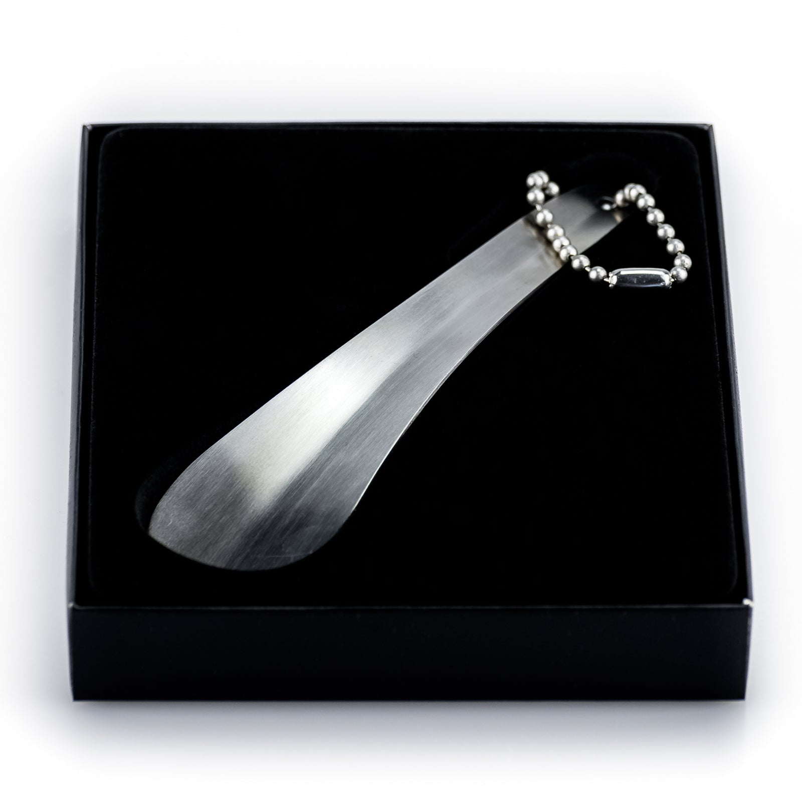 Edelstahl Schuhlöffel in Box Anziehhilfe Anzieher Schuhanzieher Schuh – stilvolles Wohnaccessoire & Dekoartikel aus Europa