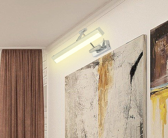 LED Bad- Spiegellampe mit Schalter verstellbar Chrom 37cm