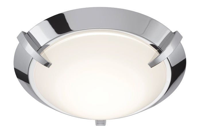 Runde LED Deckenlampe Chrom mit Glas 27cm 1200 Lm – Deckenleuchte dimmbar