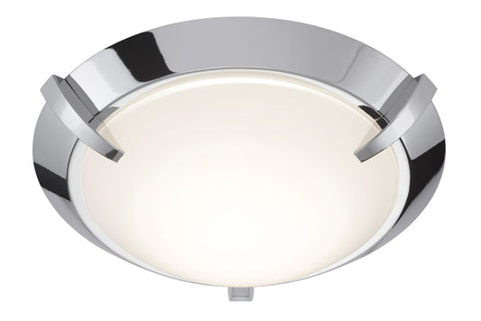 Runde LED Deckenlampe Chrom mit Glas 27cm 1200 Lm – Deckenleuchte dimmbar