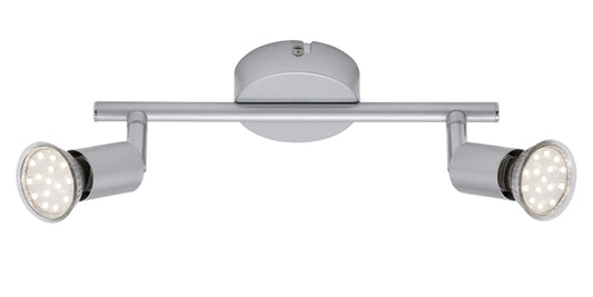 LED Deckenstrahler 2flg silber inkl. GU10 LED schwenkbar PICCO – Strahler / Spotbeleuchtung