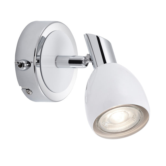 EGLO LED-Wandleuchte Corbera – Chrom-Strahler Mit Schwenkbarem Spot, Inkl. GU10-Leuchtmittel, Warmweiß, Für Wohnzimmer, Flur