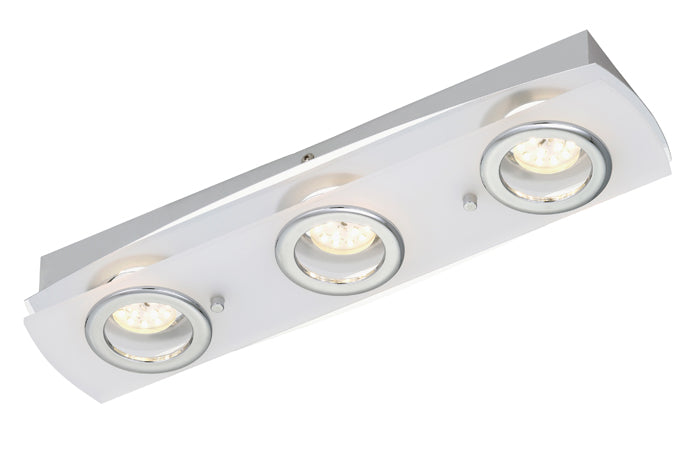 LED Decken- Wandleuchte flach eckig ACRILICO 3flg Chrom – Deckenleuchte dimmbar