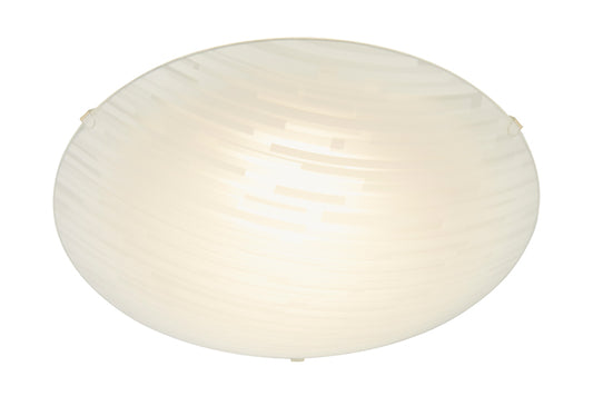 Runde LED Deckenleuchte NOVO Glas weiß mit Streifen 30cm – Deckenleuchte dimmbar