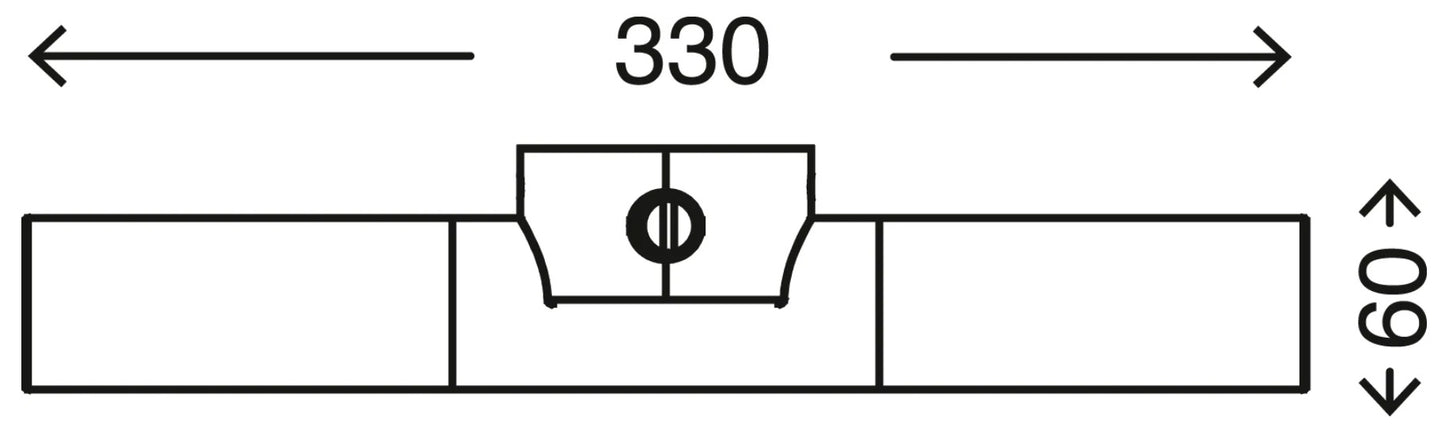 Spiegelleuchte mit Schalter 33cm Chrom 2x E14