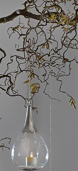 Taura Chrom silber klein Windlicht zum aufhängen Glas Hängedekoration