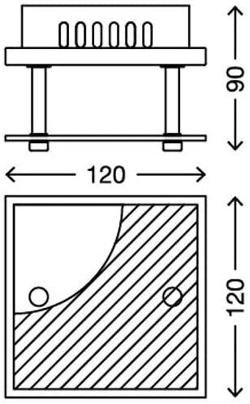 Kleine LED Wandlampe Deckenlampe aus Glas 12x12cm