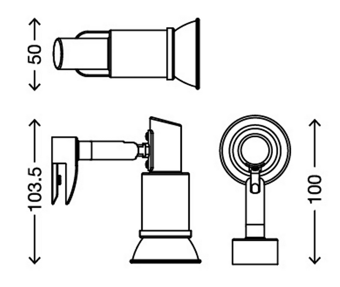 Bad Spiegelleuchte zum klemmen Chrom schwenkbar inkl GU10 LED