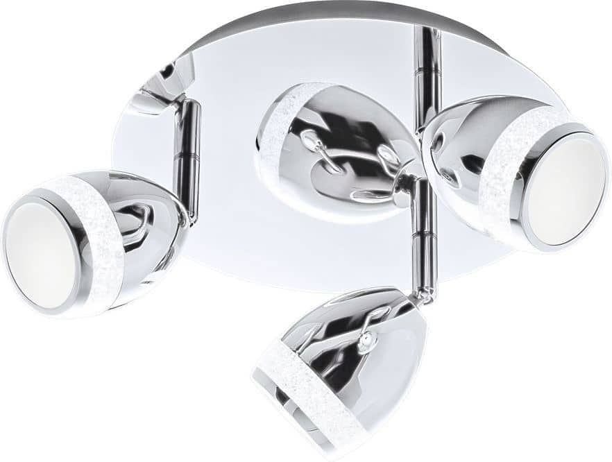 Deckenlampe Badezimmer 3flg IP44 Chrom Glitzer – Deckenleuchte dimmbar