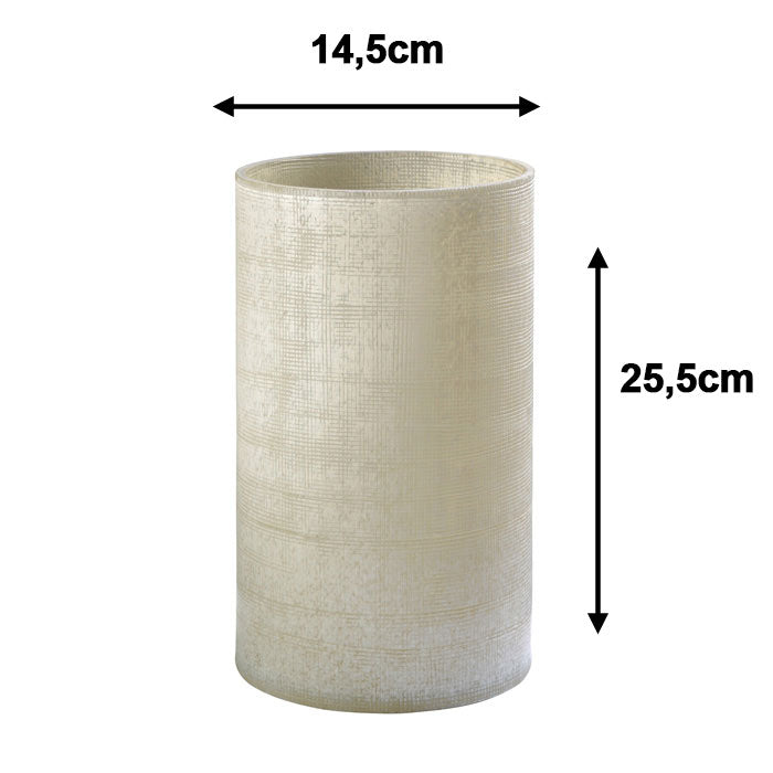 Blumenvase beige Vintage-Optik strukturiertes Glas mundgeblasen 14,5x25,5cm