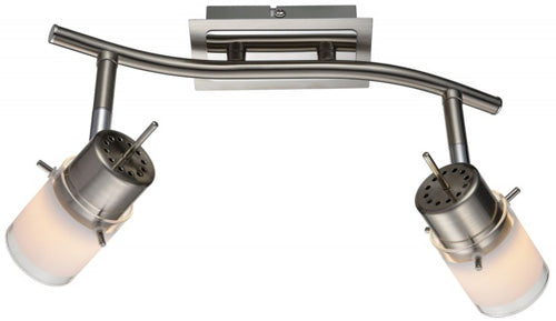 Armatur Deckenlampe 2 flammig 31cm Chrom eckig