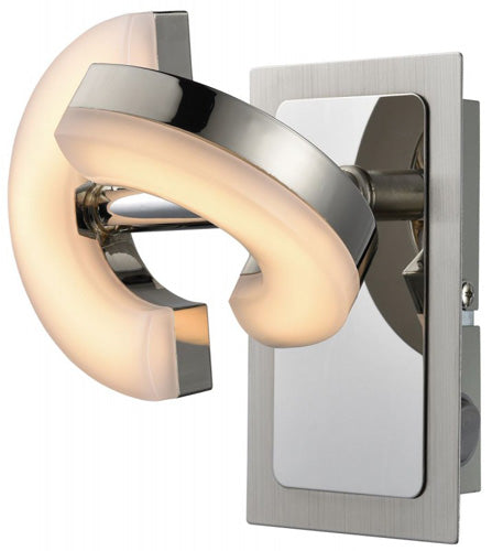 Armatur Wandlampe eckig mit Schalter silber ESTO Vario Home