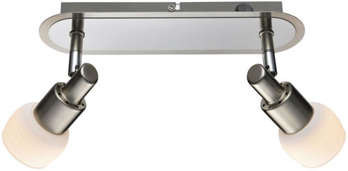 Armatur Wandlampe 2 flammig 28cm rund mit Schalter