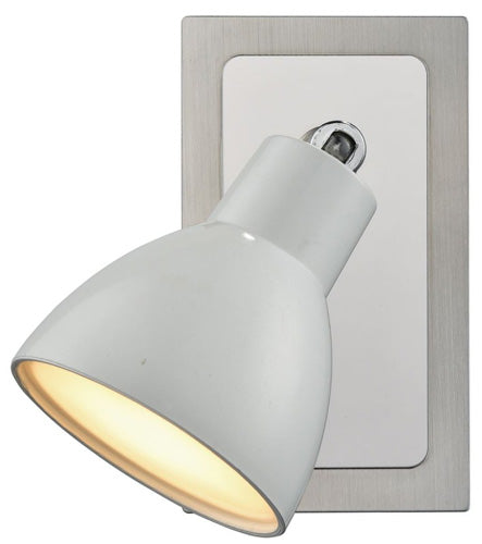 Armatur Wandlampe eckig mit Schalter silber ESTO Vario Home