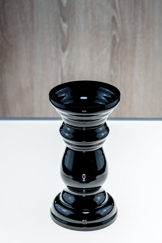 Blumenvase Schwarz / Kerzenhalter für Stumpenkerzen – Glasvase / Deko-Vase – stilvolles Wohnaccessoire & Dekoartikel aus Euro