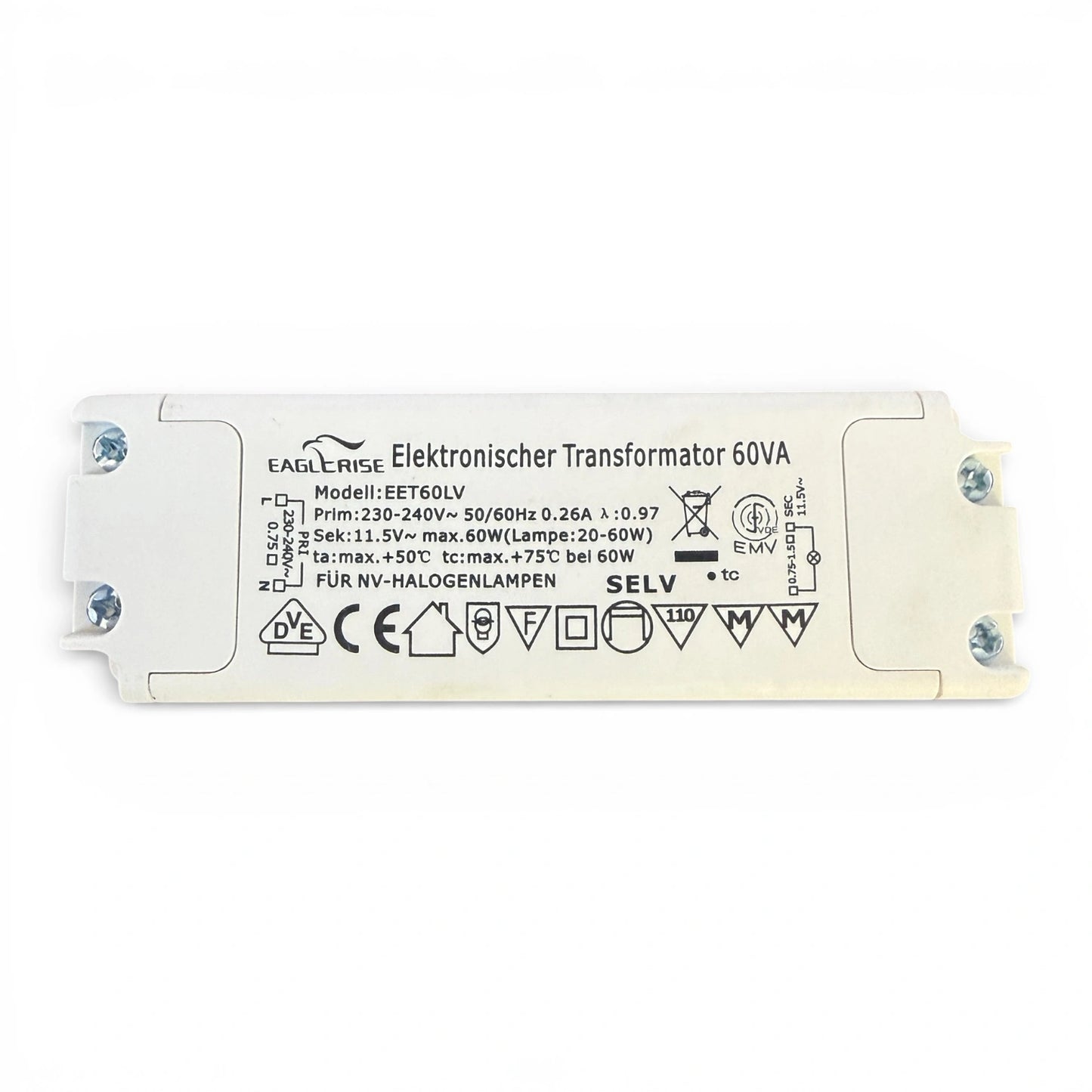 Eaglerise EET60LV 12V Halogen Transformator 20-60W elektronischer Trafo