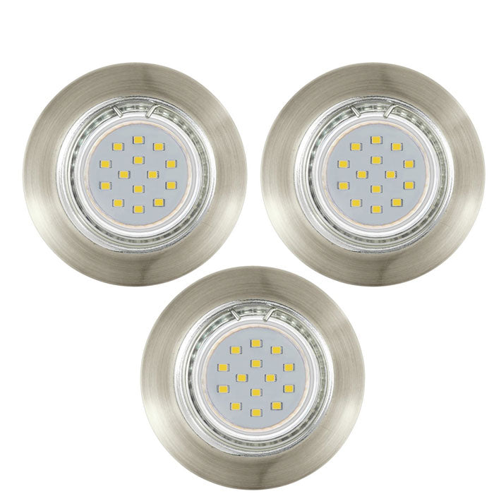 SET 3x LED Einbauleuchte PENETO GU10 3W brüniert 68mm – Einbaustrahler IP20, dimmbar, 68mm