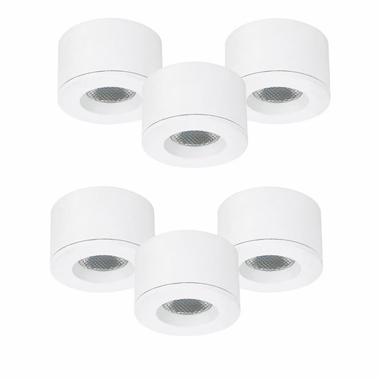Malmbergs MD-29 LED Kit weiß 6er Set LED Spots Einbau & Aufbau dimmbar IP44 36mm – Einbaustrahler IP44, dimmbar, 36mm