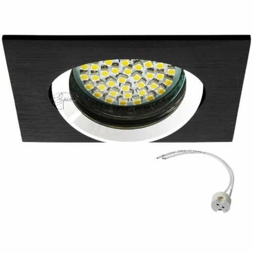 Einbauspot GWEN Schwarz Eckig – Einbaustrahler IP20, schwenkbar, dimmbar, 50mm