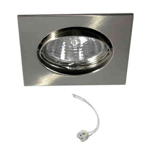 Einbauspot SQUARE Satin Eckig – Einbaustrahler IP20, schwenkbar, dimmbar, 50mm