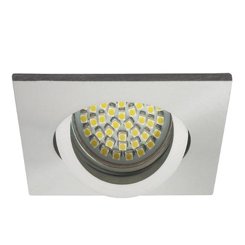 Einbaustrahler schwenkbar Alu gebürstet eckig Evit – Einbaustrahler IP20, schwenkbar, 50mm