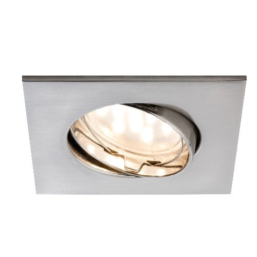 LED Einbaustrahler schwenkbar eckig satin 927.72 Paulmann – Einbaustrahler IP23, schwenkbar, dimmbar, 50mm