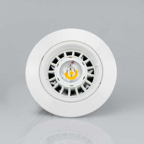 Einbaustrahler rund cremeweiß 12V Aludruckguß – Einbaustrahler IP20, schwenkbar, dimmbar, 50mm