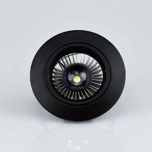 Einbaustrahler rund schwarz MR16 12V Aludruckguß – Einbaustrahler IP20, schwenkbar, dimmbar, 50mm
