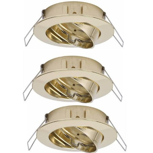 3er Set Einbaustrahler schwenkbar rund gold 997.45 Paulmann – Einbaustrahler IP23, schwenkbar, 83mm
