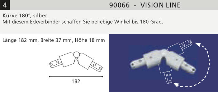 Verbinder mit Gelenk 180° EGLO Vision Line Schienensystem 90066