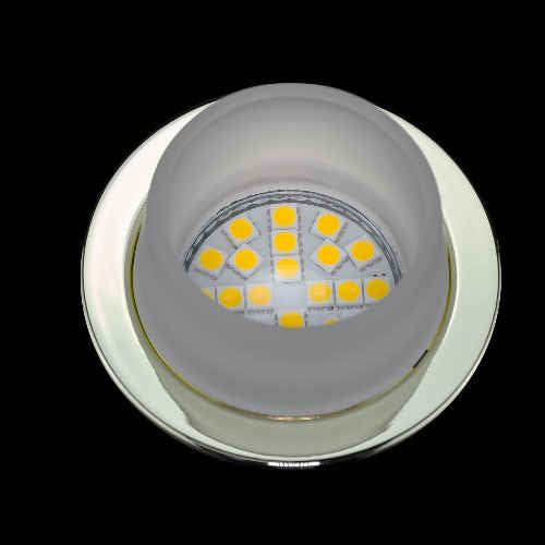 Glas Einbaustrahler rund Messing MR16 Einbauspot – Einbaustrahler IP20, schwenkbar, 50mm