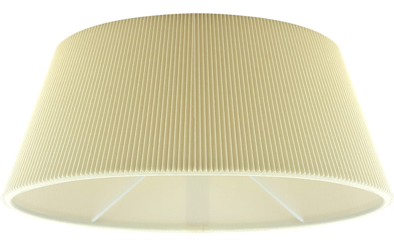 Lampenschirm plissiert oval creme 30 cm E14 Aufnahme unten – Lampenschirm Stoff, konisch