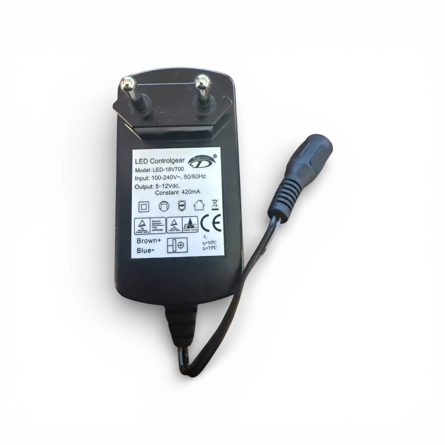 Hopestar LED-18V700 LED Controlgear 420mA Stecker Netzteil mit 5,5mm DC Buchse