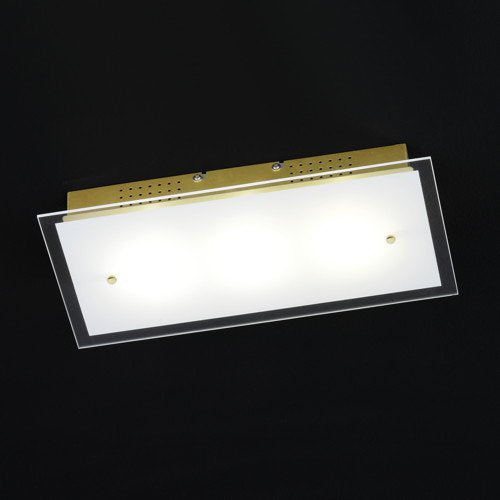 LED Glas Deckenleuchte messing eckig Lapo gold 12W – Deckenleuchte dimmbar