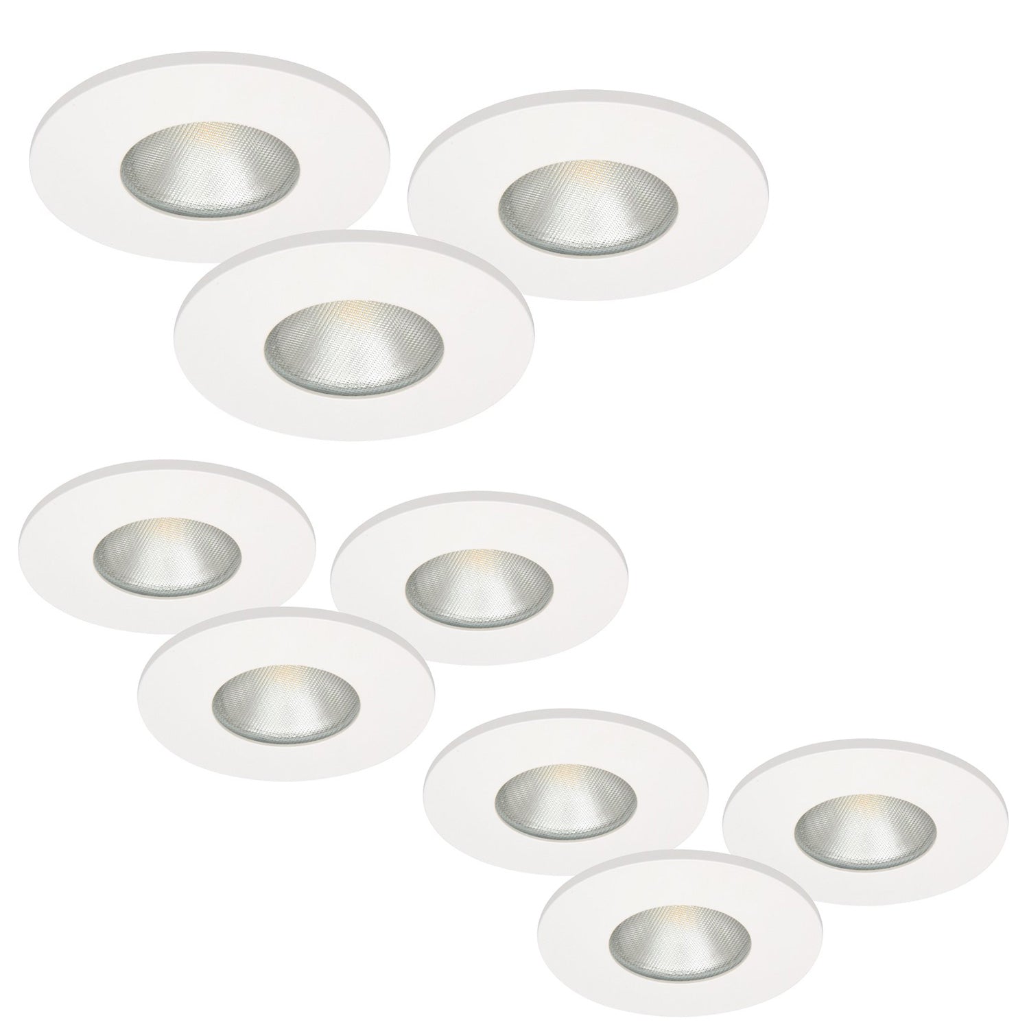 9er Set LED Einbau Spots dimmbar weiß ultra slim IP44 13W MD-315 – Einbaustrahler IP44, dimmbar