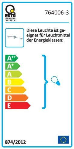 Armatur Deckenlampe 3 flammig 55cm Chrom eckig ESTO Vario Home