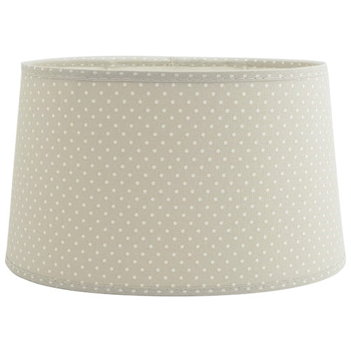 Lampenschirm grau weiß gepunktet oval E27 Tischlampe Stoff – Lampenschirm Stoff, konisch