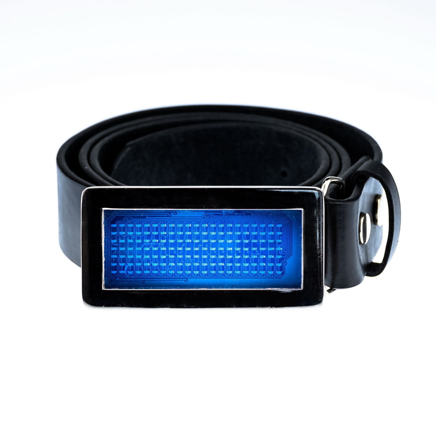 Leuchtender Gürtel LED Blau Glatt, mit Laufschrift – stilvolles Wohnaccessoire & Dekoartikel aus Europa