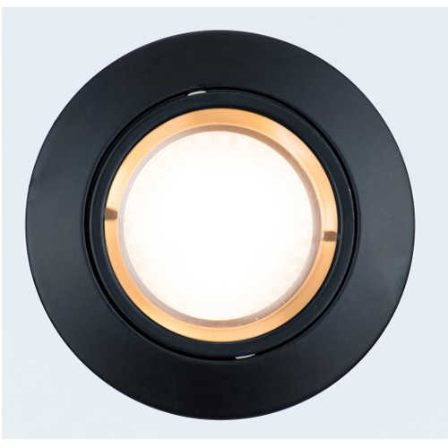 LED Decken Einbaustrahler GU10 230V schwarz rund – Einbaustrahler IP20, schwenkbar, dimmbar, 49mm
