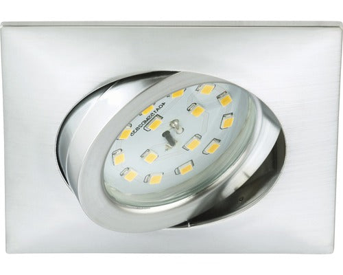 LED Einbau Spot Decke schwenkbar Alu eckig ohne Trafo – Einbaustrahler IP23, schwenkbar, dimmbar, 68mm