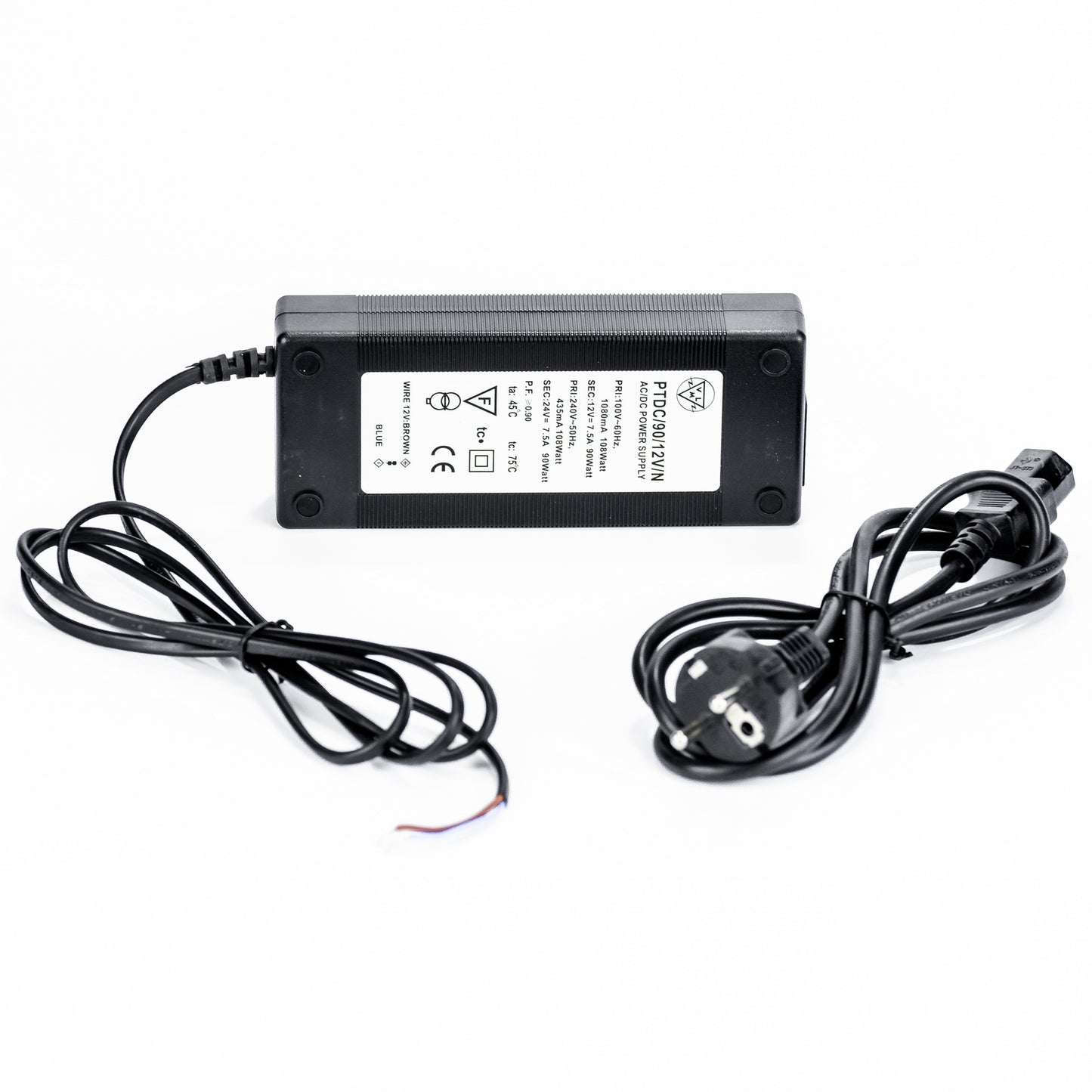 LED Trafo 1080mA 90W / 12V 7.5A 108W / 24V LED Transformator mit Schukostecker – LED-Treiber 24V 12V dimmbar