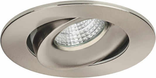 LED Spot mit breiten Rahmen 80mm 7.5W dimmbar satiniert IP44 – Einbaustrahler IP44, schwenkbar, dimmbar, 80mm