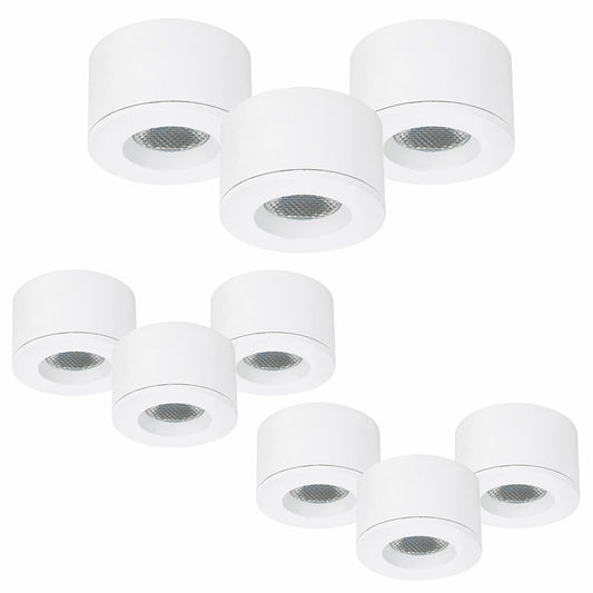 Malmbergs MD-29 LED Kit weiß 9er Set LED Spots Einbau & Aufbau dimmbar IP44 36mm – Einbaustrahler IP44, dimmbar, 36mm