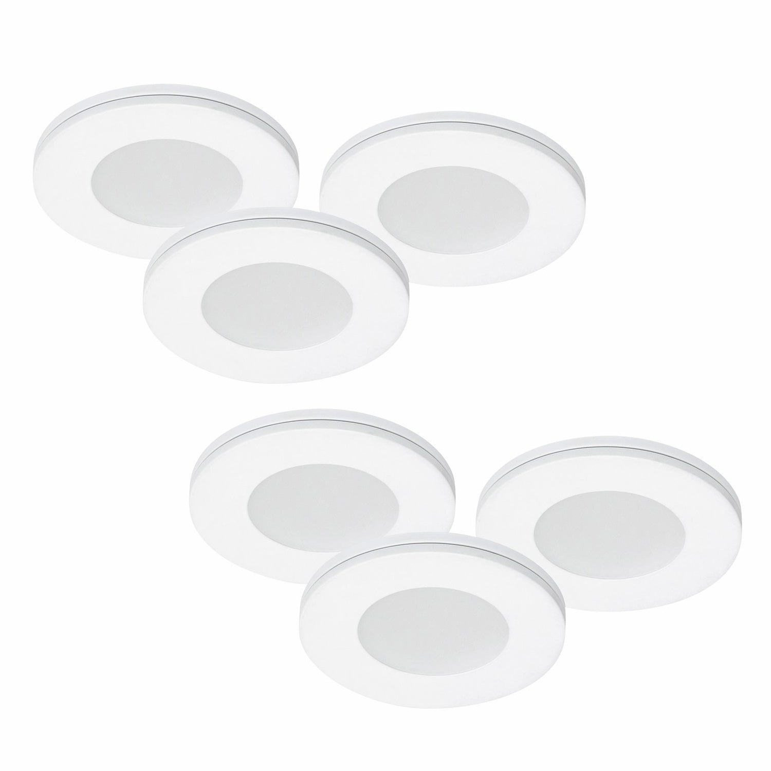 6er Set LED Spots Möbelleuchten dimmbar weiß 57mm ultra slim MD-305 – Einbaustrahler IP21, dimmbar, 57mm